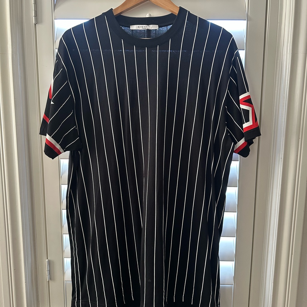 Givenchy Black And White Pinstripe Men's Jersey